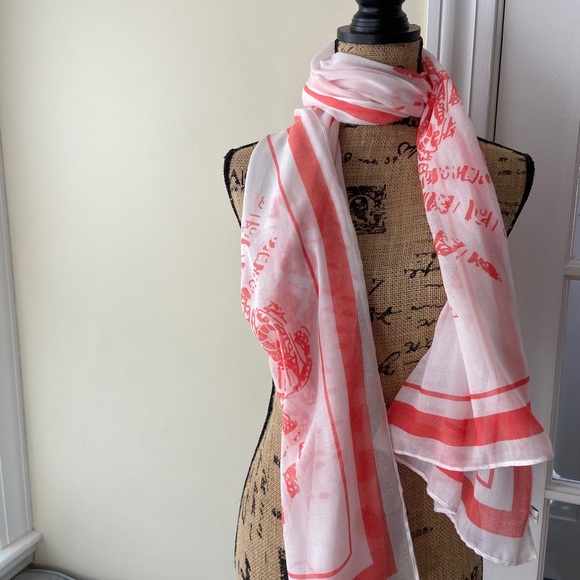 Source Unknown Accessories - HP • NWOT Coral Sea Life Large Printed Sheer Shawl Fashion Scarf